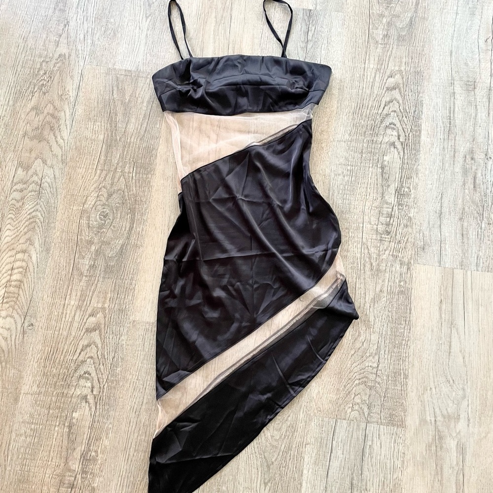 Forever 21 black mesh cut out dress size M.